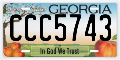 GA license plate CCC5743
