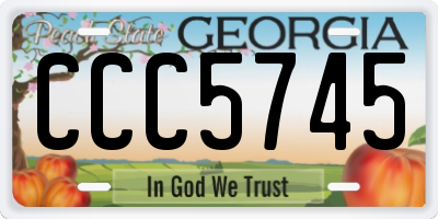 GA license plate CCC5745