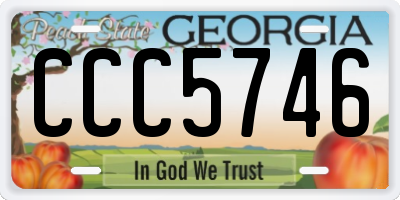 GA license plate CCC5746