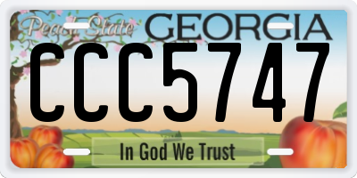 GA license plate CCC5747