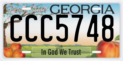 GA license plate CCC5748