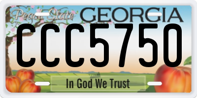 GA license plate CCC5750