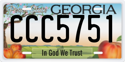 GA license plate CCC5751