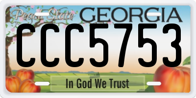 GA license plate CCC5753