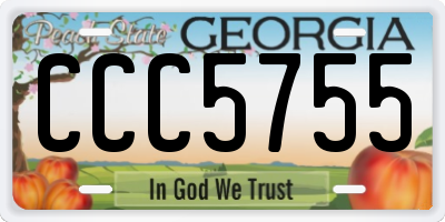 GA license plate CCC5755