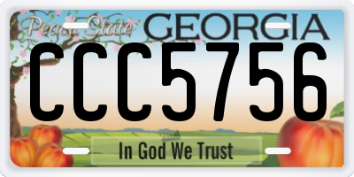 GA license plate CCC5756