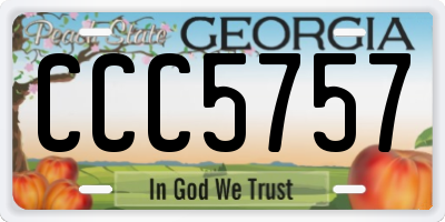 GA license plate CCC5757