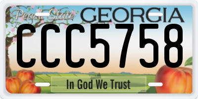 GA license plate CCC5758
