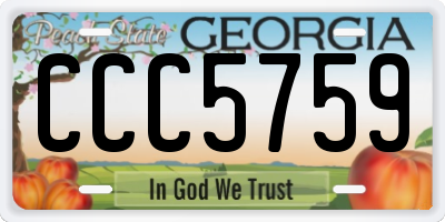 GA license plate CCC5759