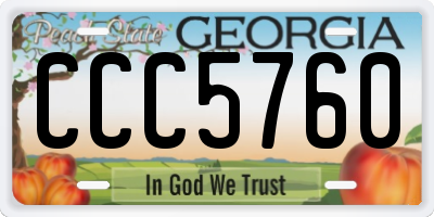 GA license plate CCC5760