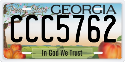 GA license plate CCC5762