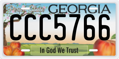 GA license plate CCC5766