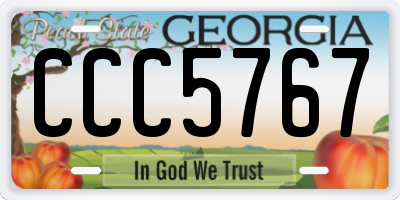 GA license plate CCC5767