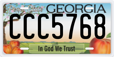 GA license plate CCC5768