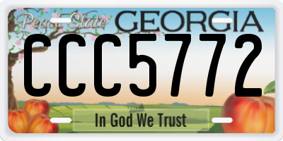 GA license plate CCC5772