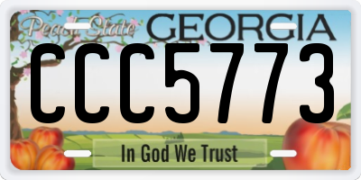 GA license plate CCC5773