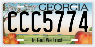 GA license plate CCC5774