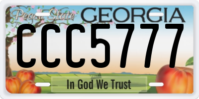 GA license plate CCC5777