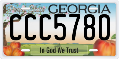 GA license plate CCC5780