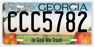 GA license plate CCC5782