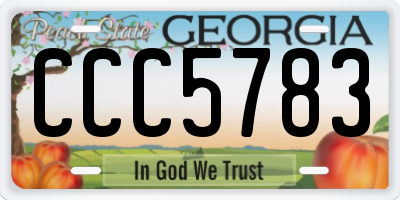 GA license plate CCC5783