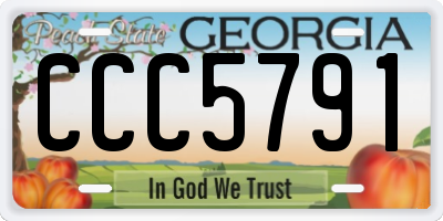 GA license plate CCC5791