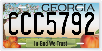 GA license plate CCC5792