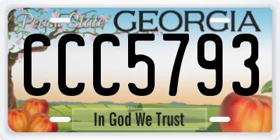 GA license plate CCC5793