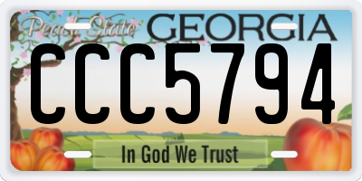 GA license plate CCC5794