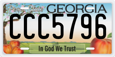 GA license plate CCC5796