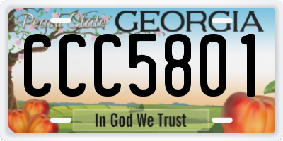 GA license plate CCC5801