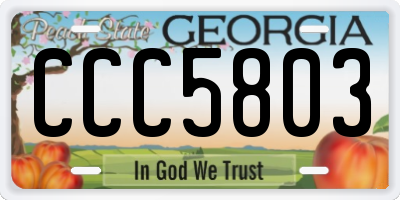 GA license plate CCC5803