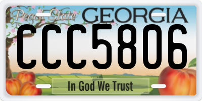 GA license plate CCC5806