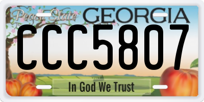 GA license plate CCC5807