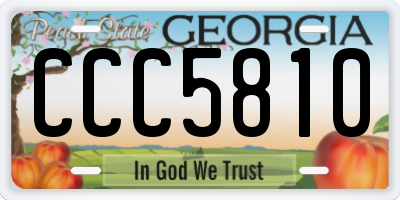 GA license plate CCC5810