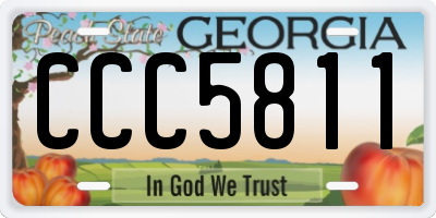 GA license plate CCC5811