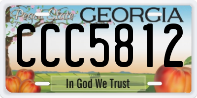 GA license plate CCC5812