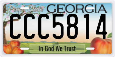 GA license plate CCC5814