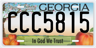 GA license plate CCC5815