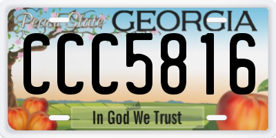 GA license plate CCC5816