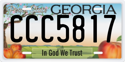 GA license plate CCC5817