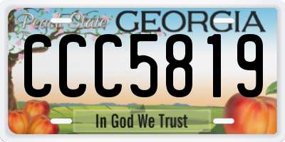 GA license plate CCC5819