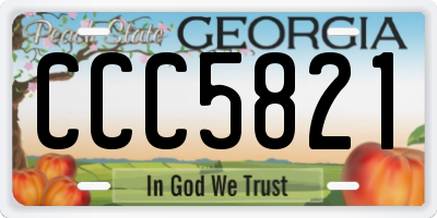 GA license plate CCC5821