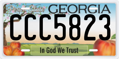 GA license plate CCC5823
