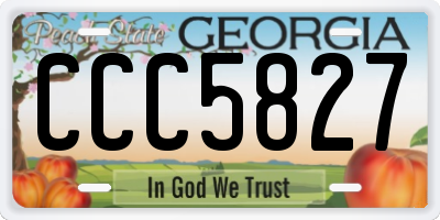 GA license plate CCC5827