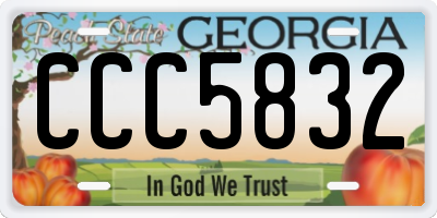 GA license plate CCC5832