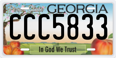 GA license plate CCC5833