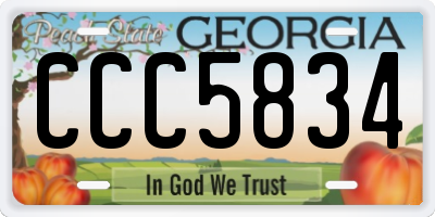 GA license plate CCC5834