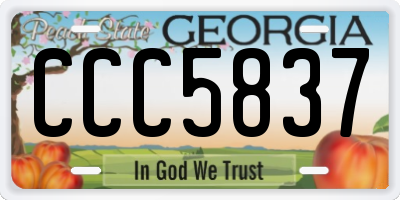 GA license plate CCC5837