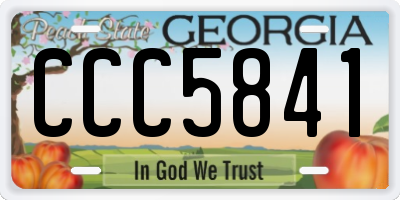 GA license plate CCC5841